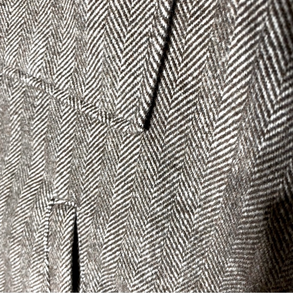 Denver Hayes Brown Herringbone Button Up Shirt Jacket Shacket L - Picture 6 of 15